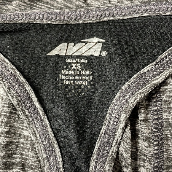 Avia XS racerback gray and black active sports tank top, mesh inserts - Picture 2 of 7